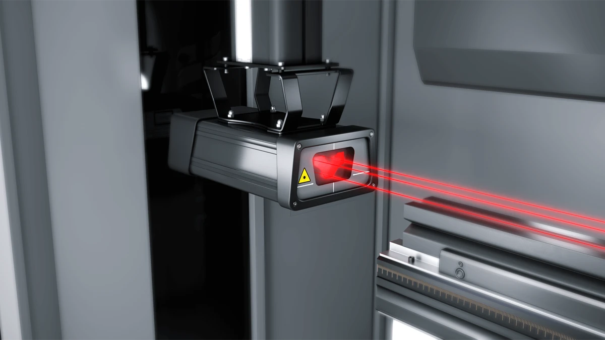 Laser safety protection device on press brake